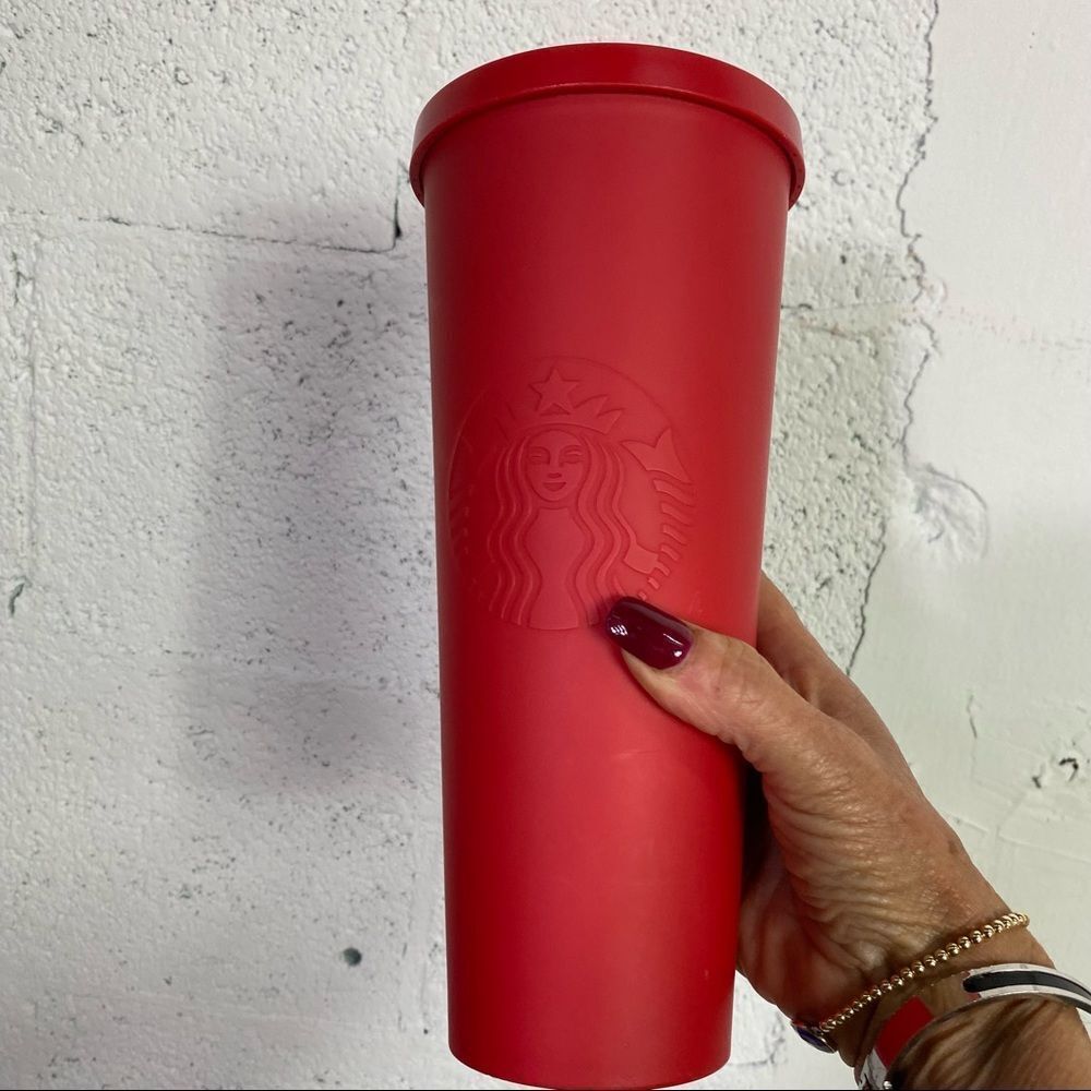 Starbucks Solid Matte Red BPA Free Venti 24 Fl Oz Logo Tumbler